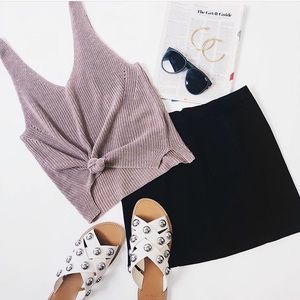 Basic black stiff tight skirt